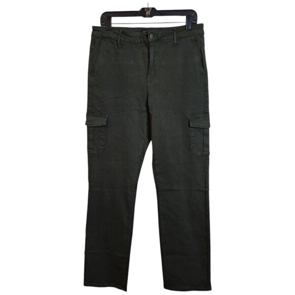 Well Worn Womens High Rise Cargo Denim Pant Straight Army Green Size 12/32 Large - Picture 5 of 17